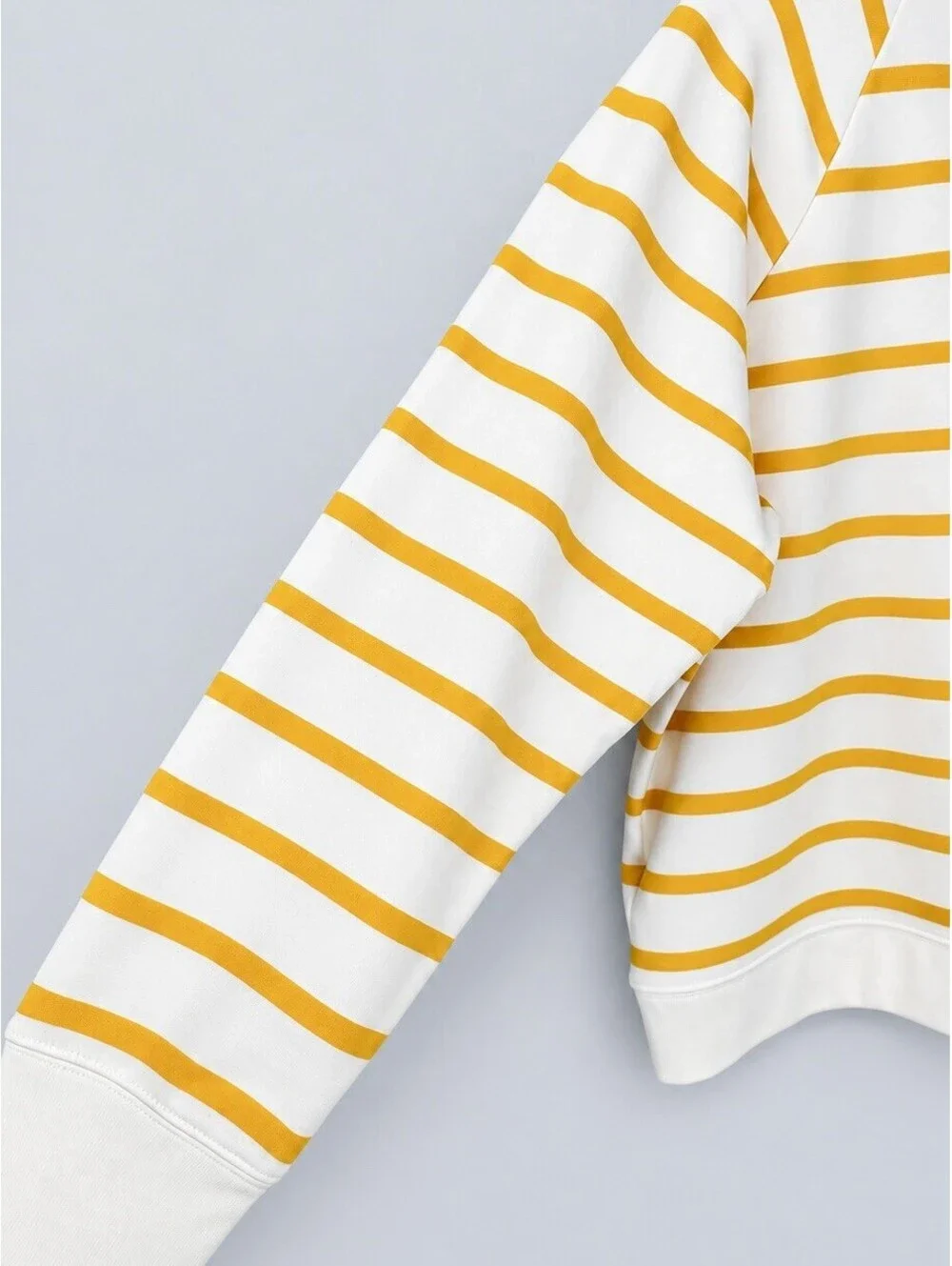 J.Crew Factory BQ148 Striped Button Collar Pullover Sweatshirt Women XL Orange